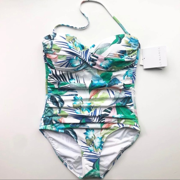 La Blanca Other - NEW La Blanca Women’s One Piece Swimsuit -white/green